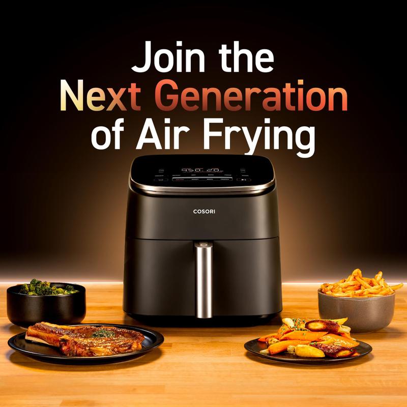 Fritadeira Air Fryer COSORI TurboBlaze 6L - Compacta e Cinza